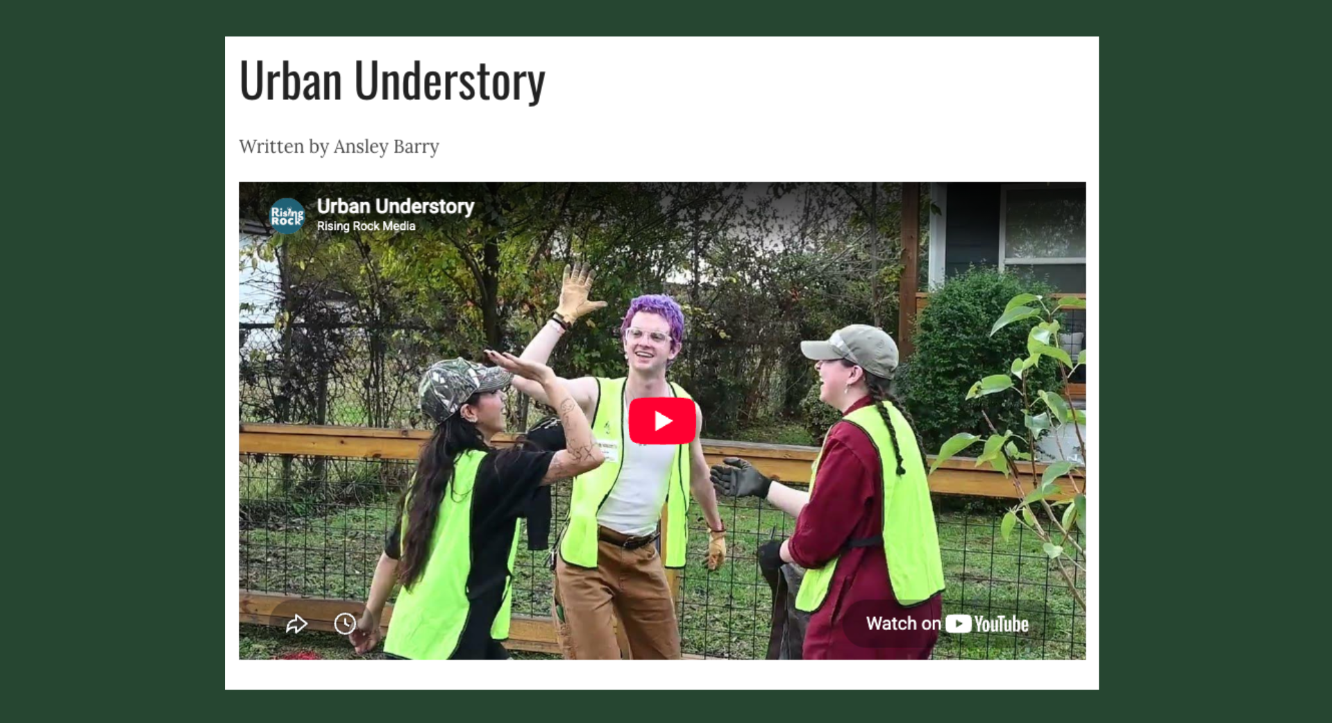 Urban Understory