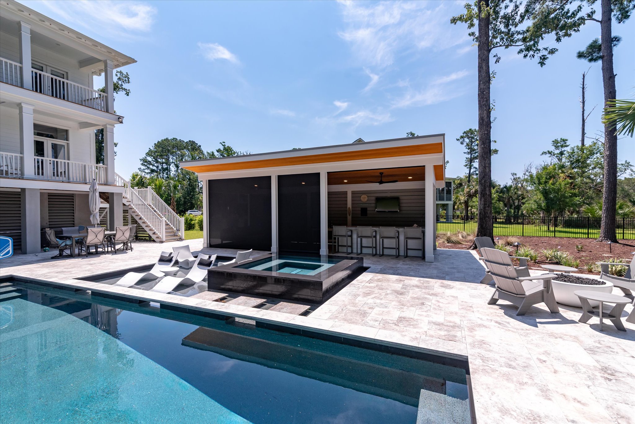 Image of outdoor custom space in Goose Creek, SC with pool -BuiltByR3