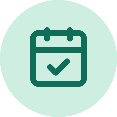 Calendar with a checkmark