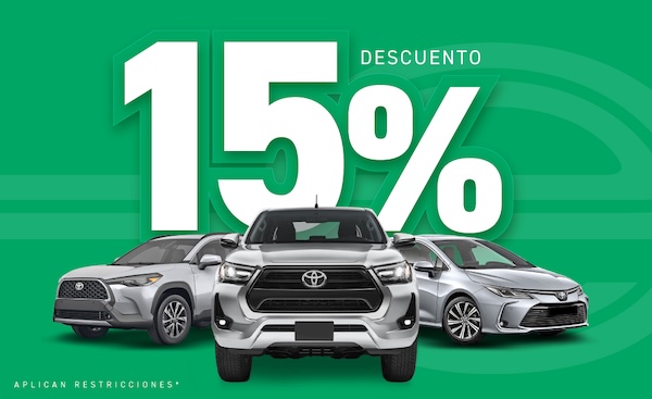 Aproveche esta oportunidad y reciba un 15% de descuento al realizar su reservación desde esta ventana en nuestro sistema.
