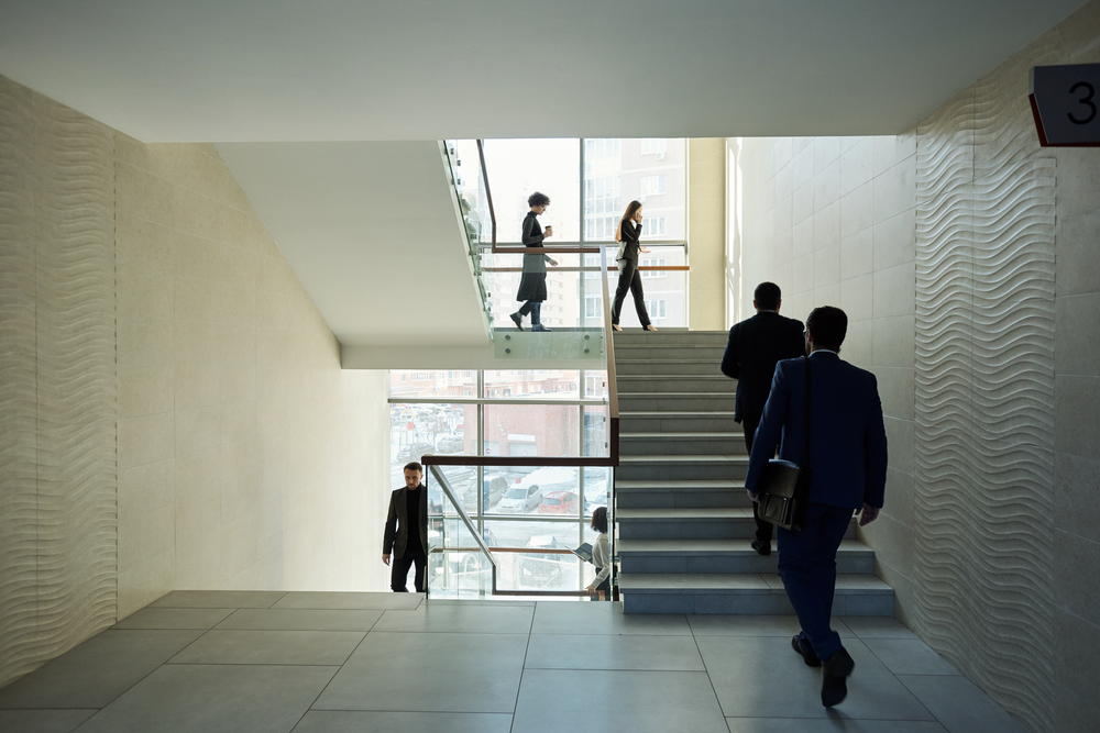 People walking in an office setting