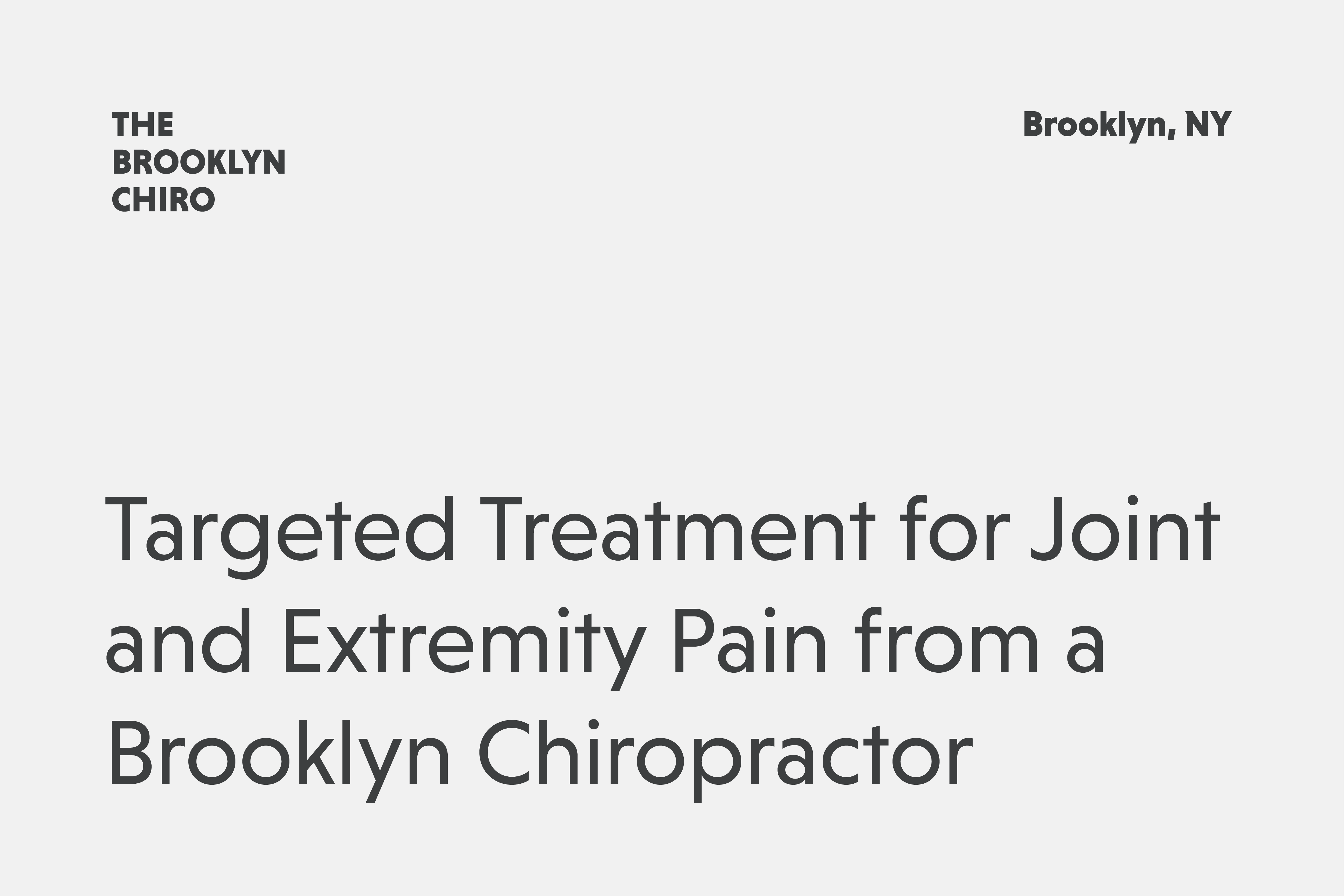 joint extremity pain brooklyn chiropractor