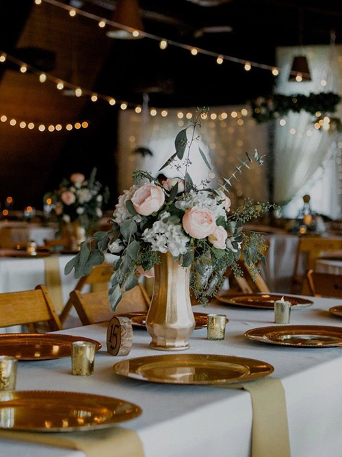 Flowers in a Gold Vase.