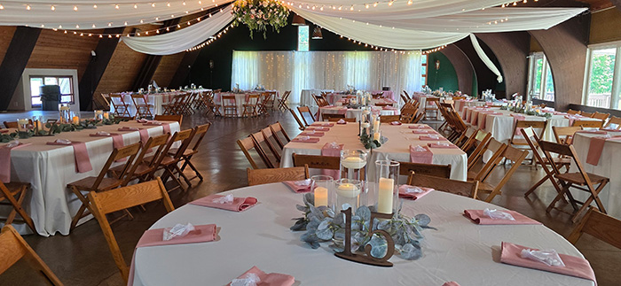 Bronson Norwalk Conservation Club full room wedding design.