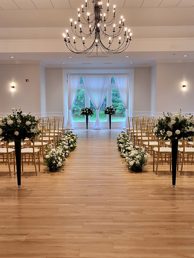 Back hurricane vases.