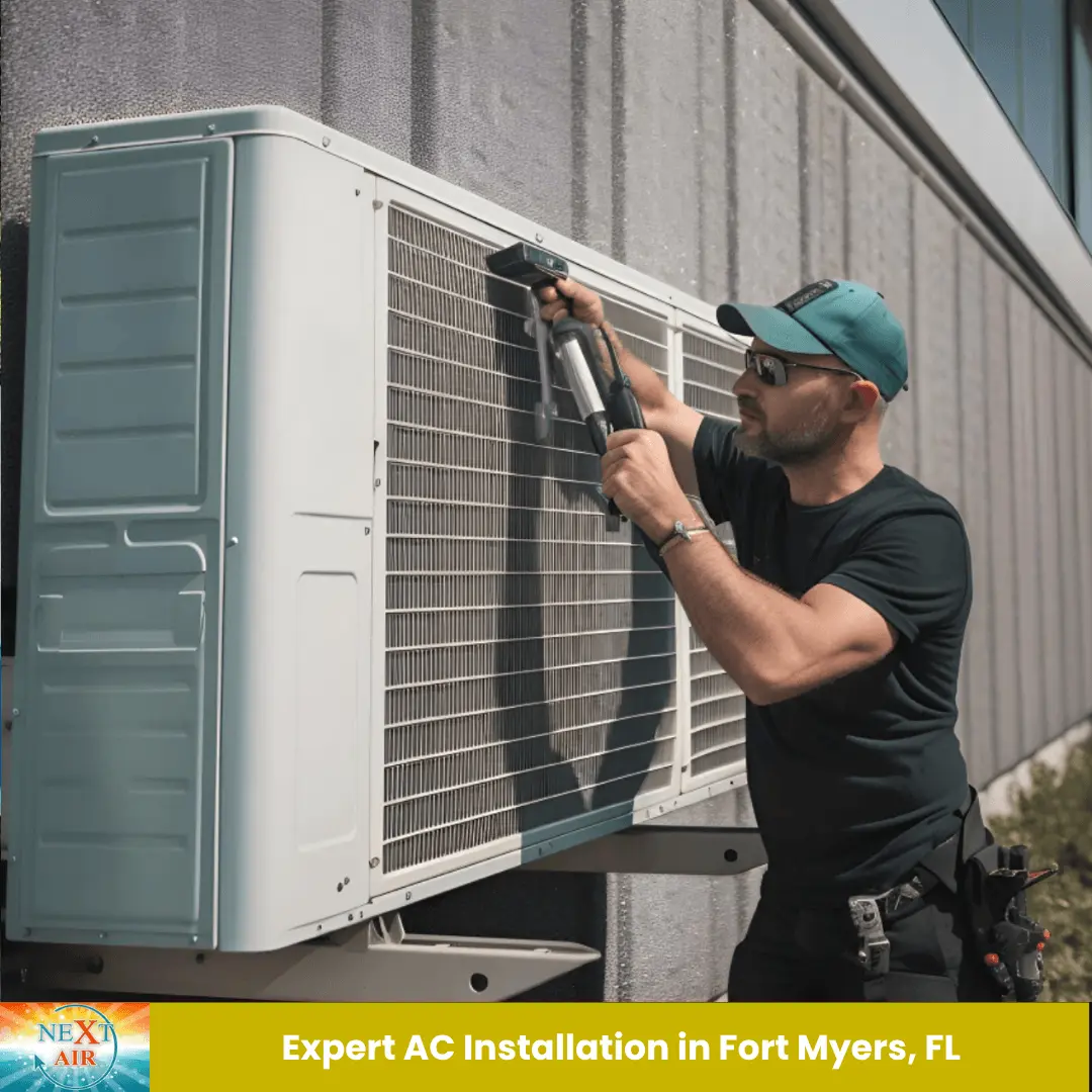 technician installing an ac