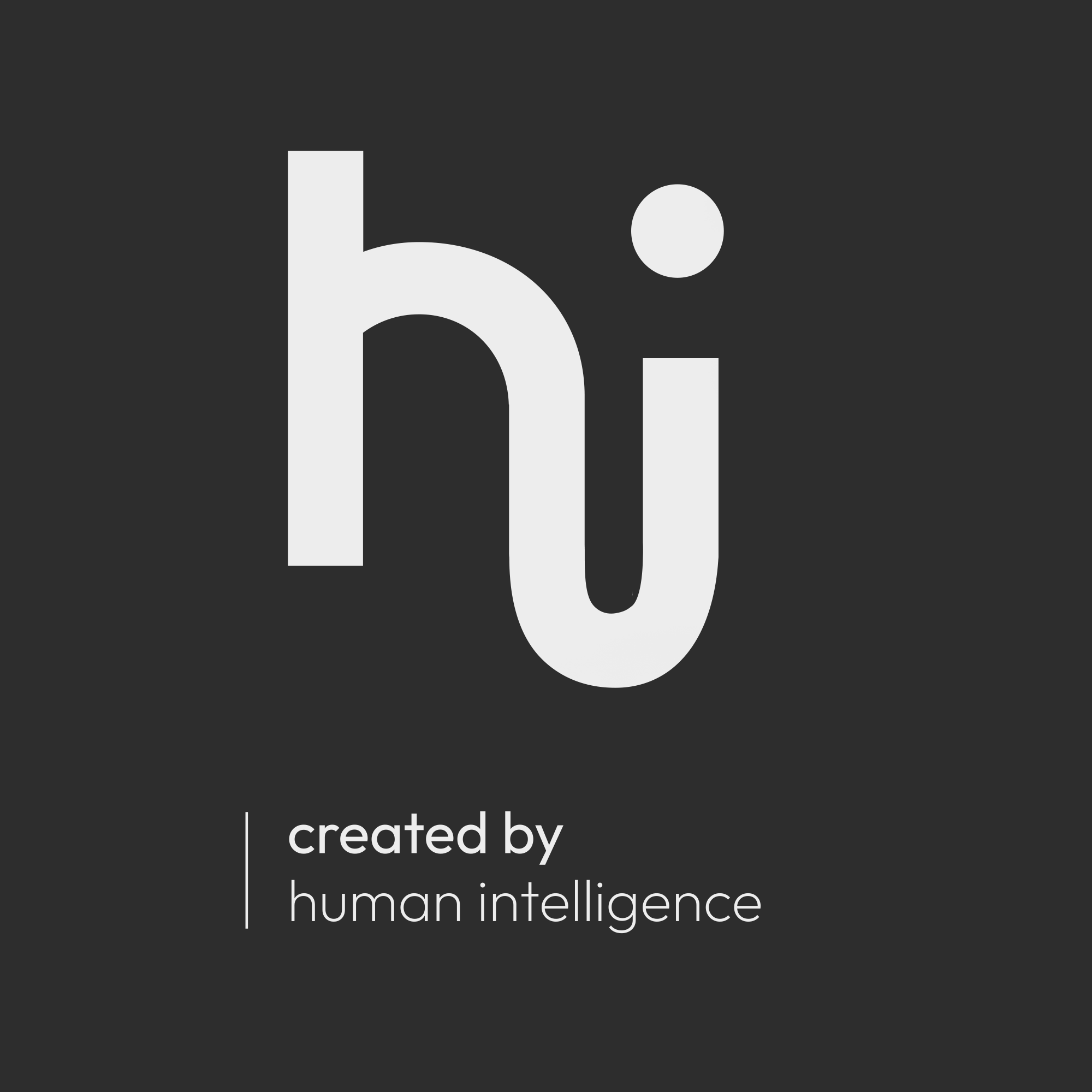 hi – created by human intelligence: Kennzeichnung für von Hand gezeichnete Illustrationen
