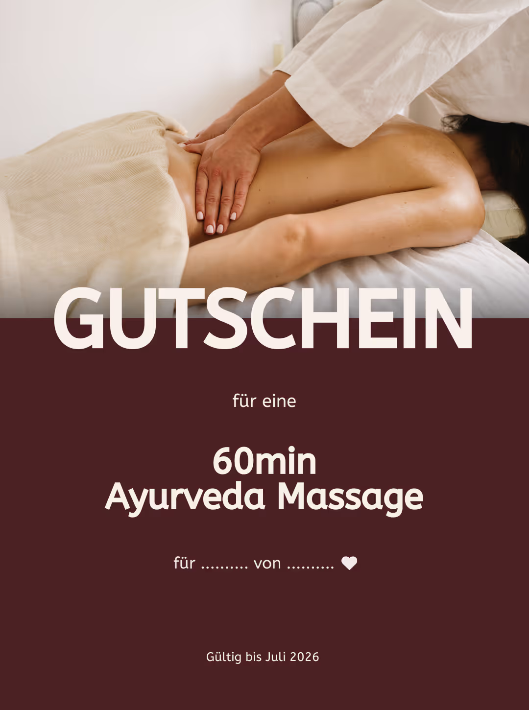 Gutschein für eine Ayurveda Massage