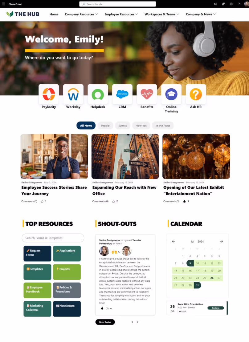 Sharepoint Intranät med AdMane