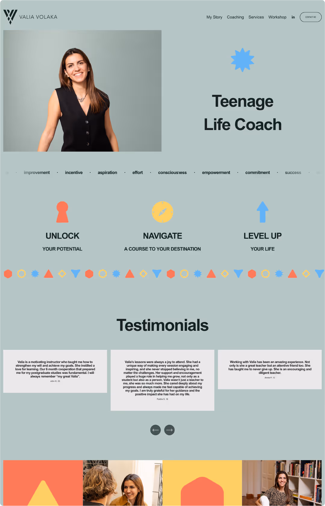 A screenshot of a website sample.