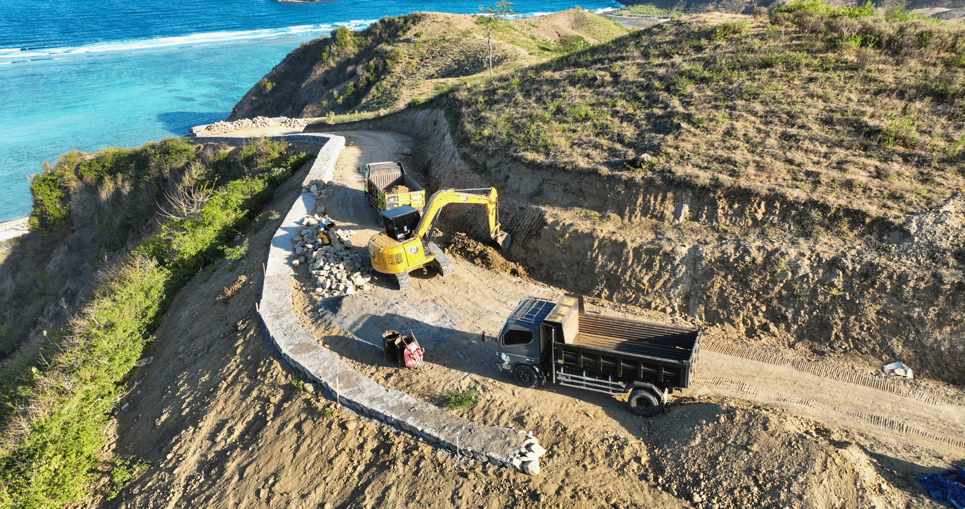 Excavator building access road at Riviera Lombok