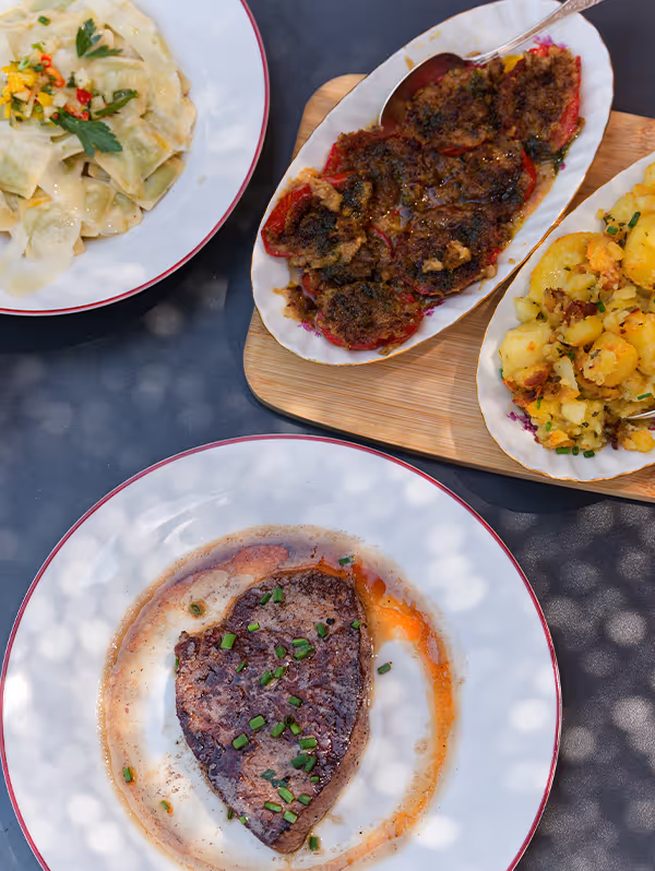 Bœuf grillé et sa sauce gourmande à Aux Cœurs Fidèles