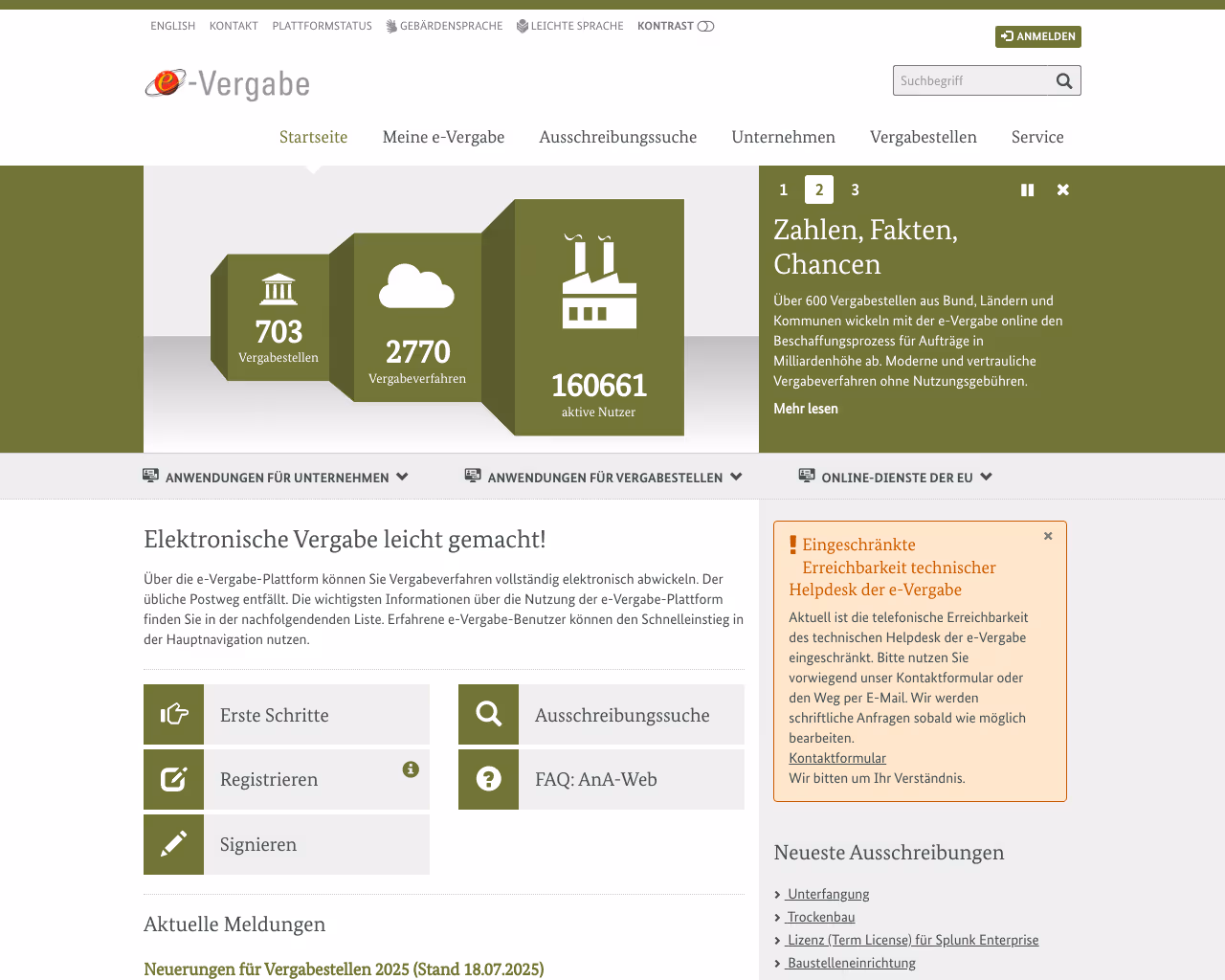 website evergabe-online screenshot