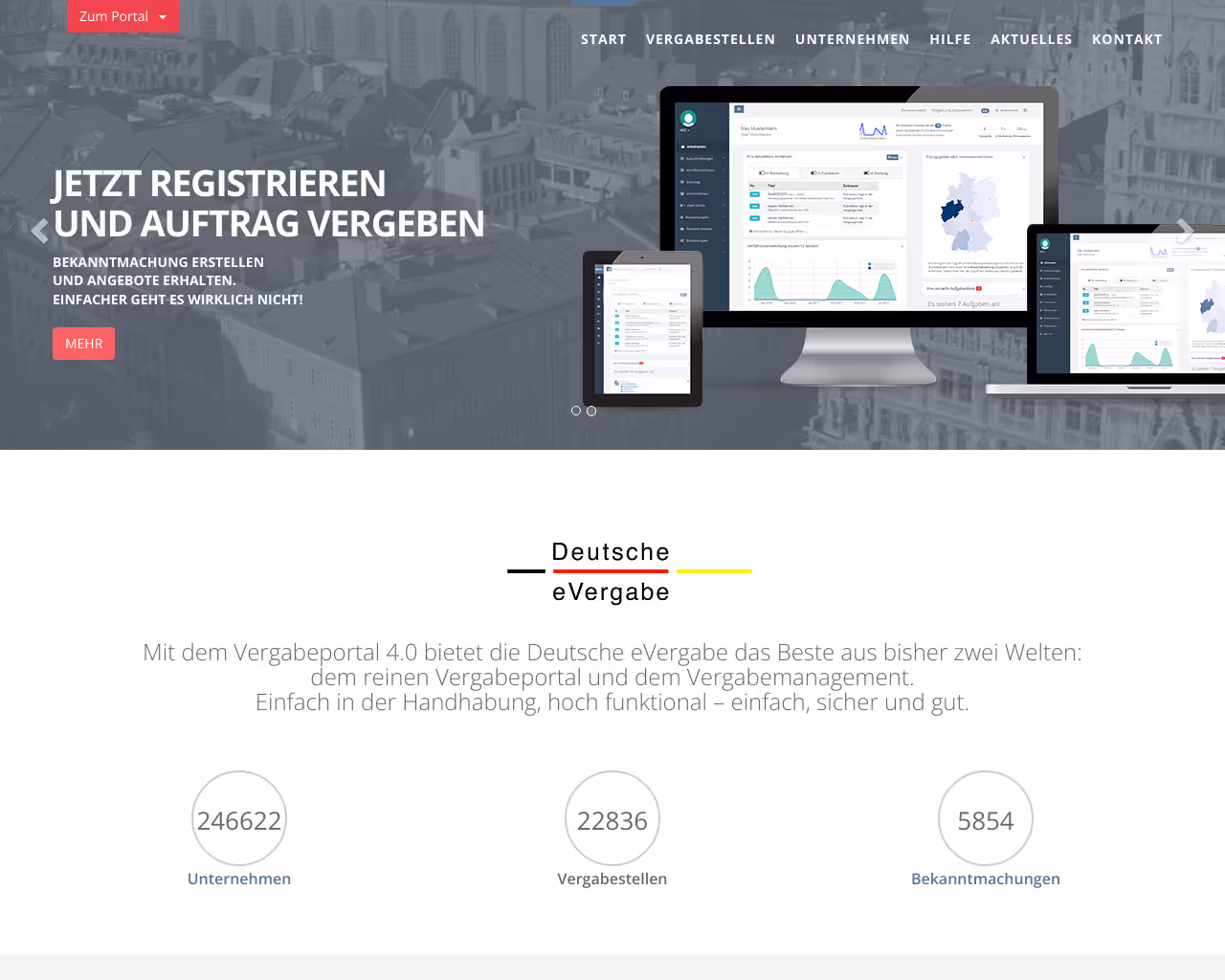 website deutsche-evergabe screenshot