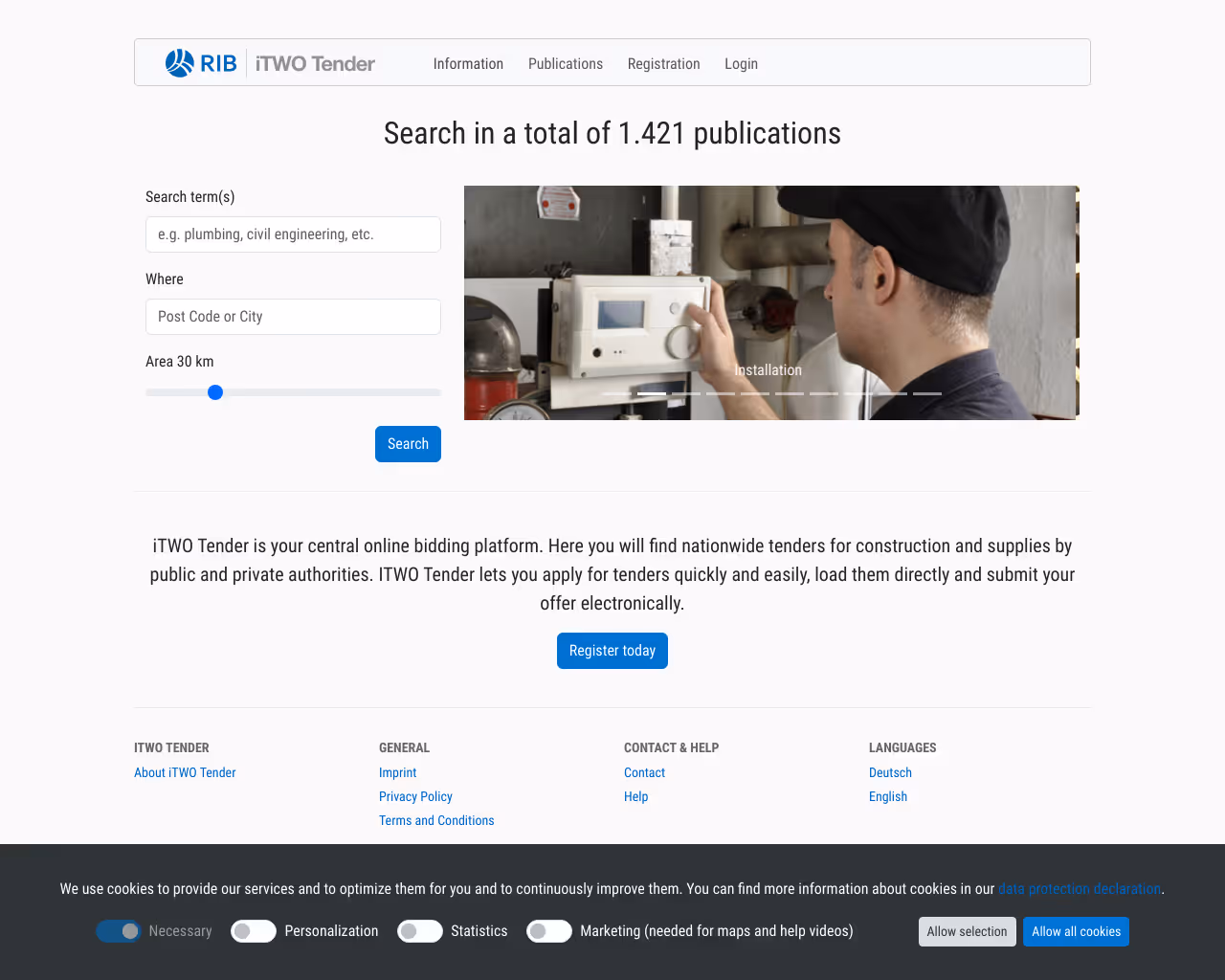 website meinauftrag screenshot