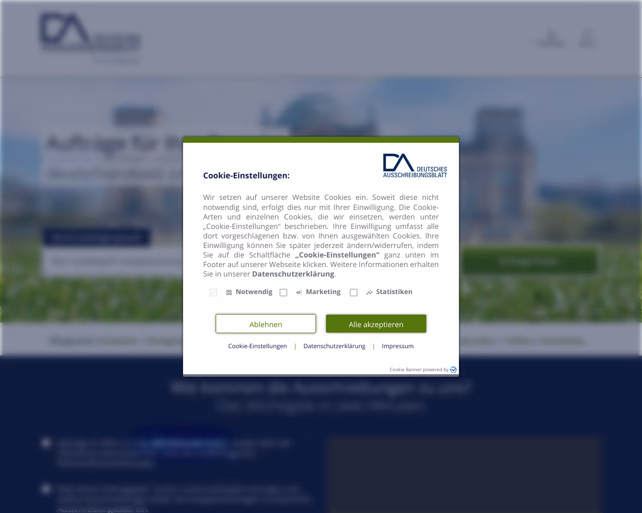 website deutsches-ausschreibungsblatt screenshot