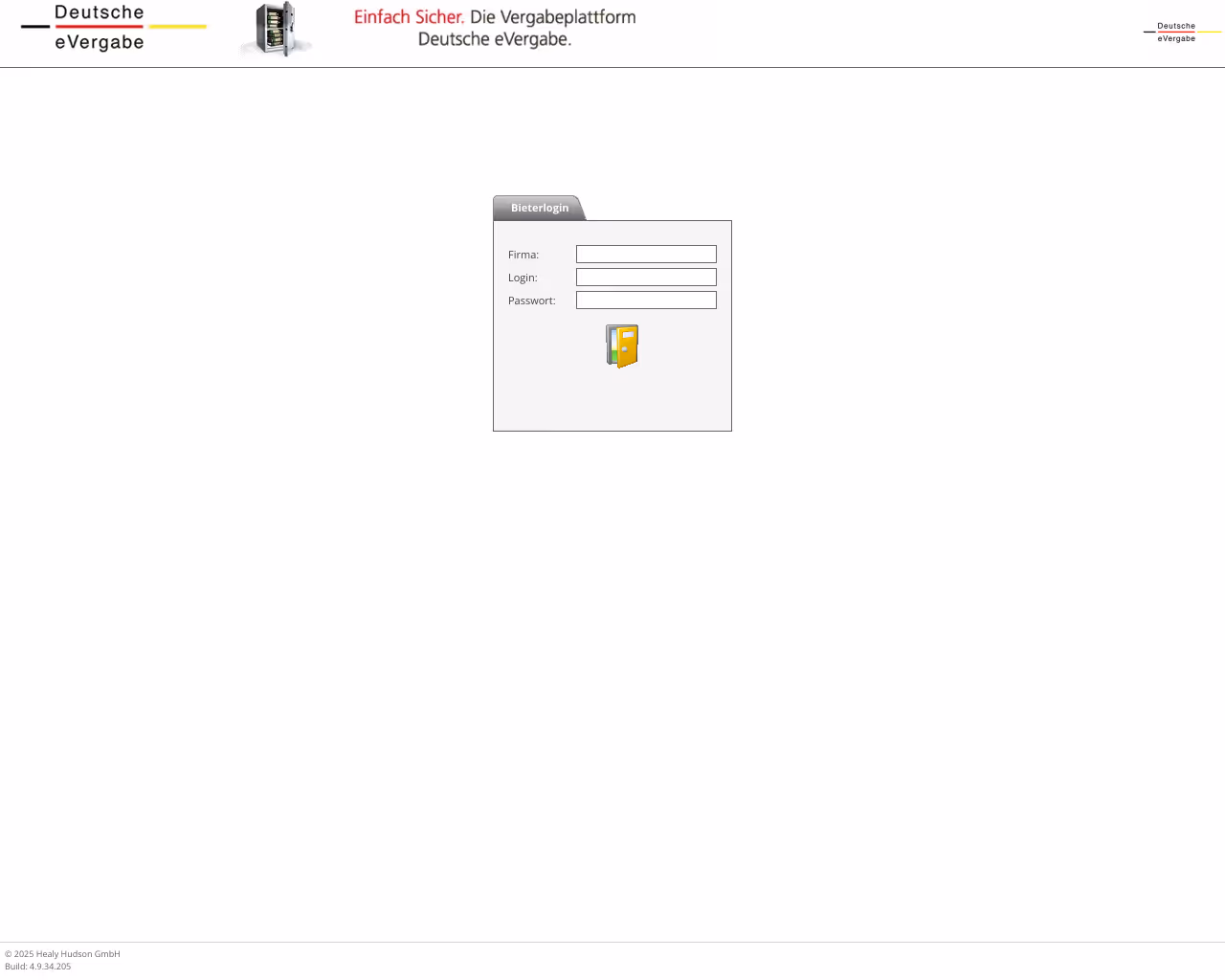 website bieterzugang screenshot