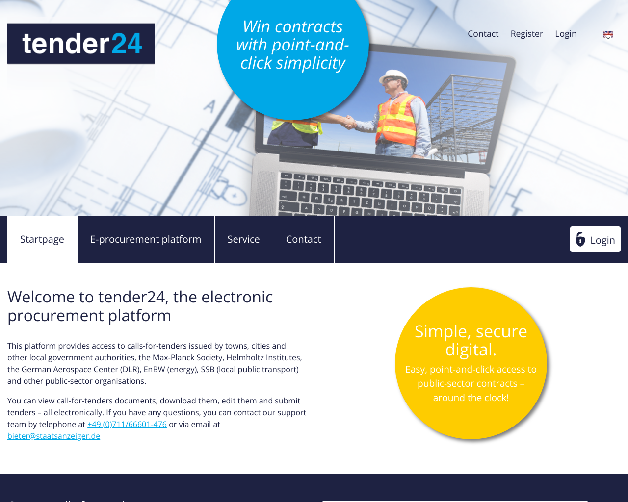 website tender24 screenshot