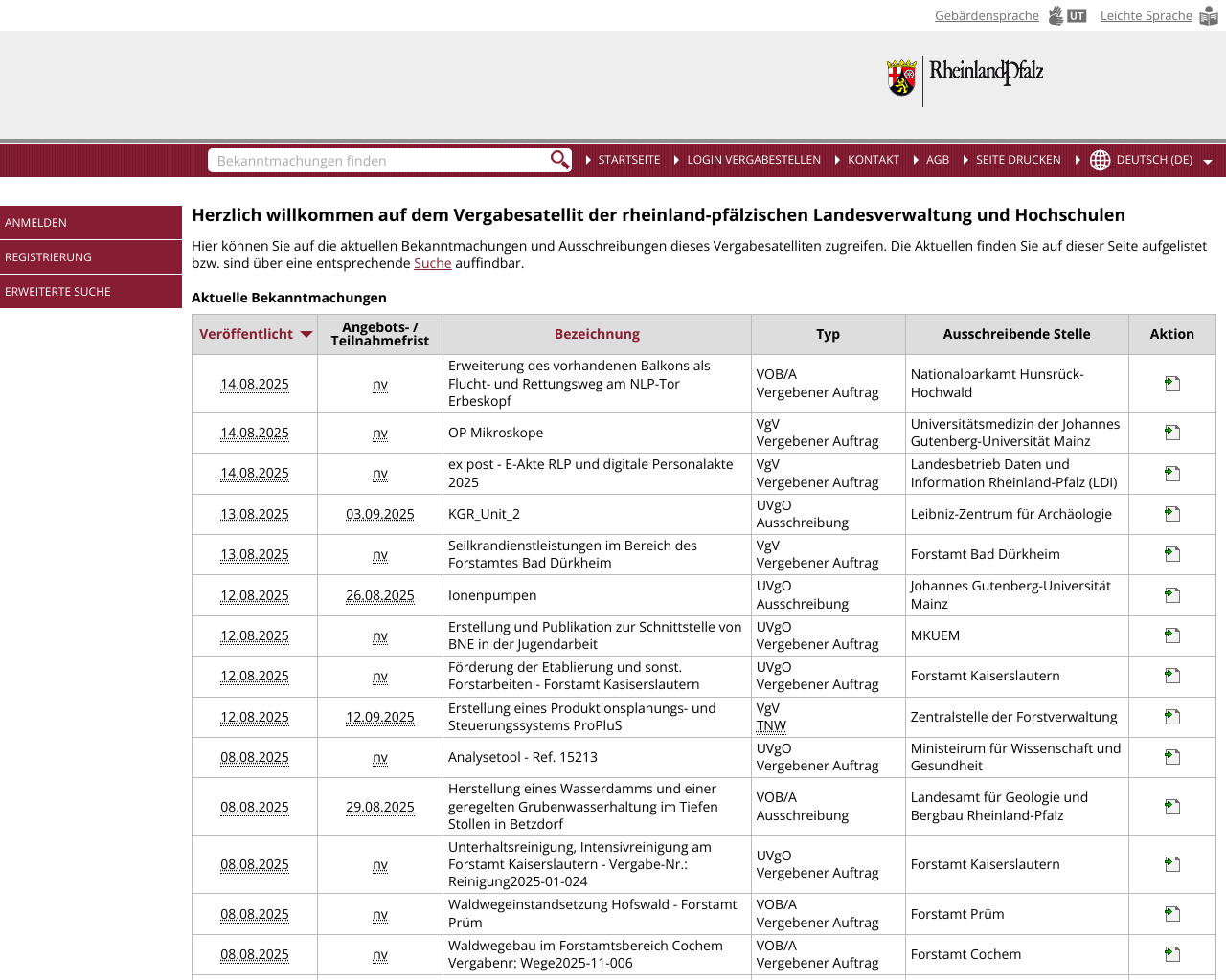 website landesverwaltung screenshot