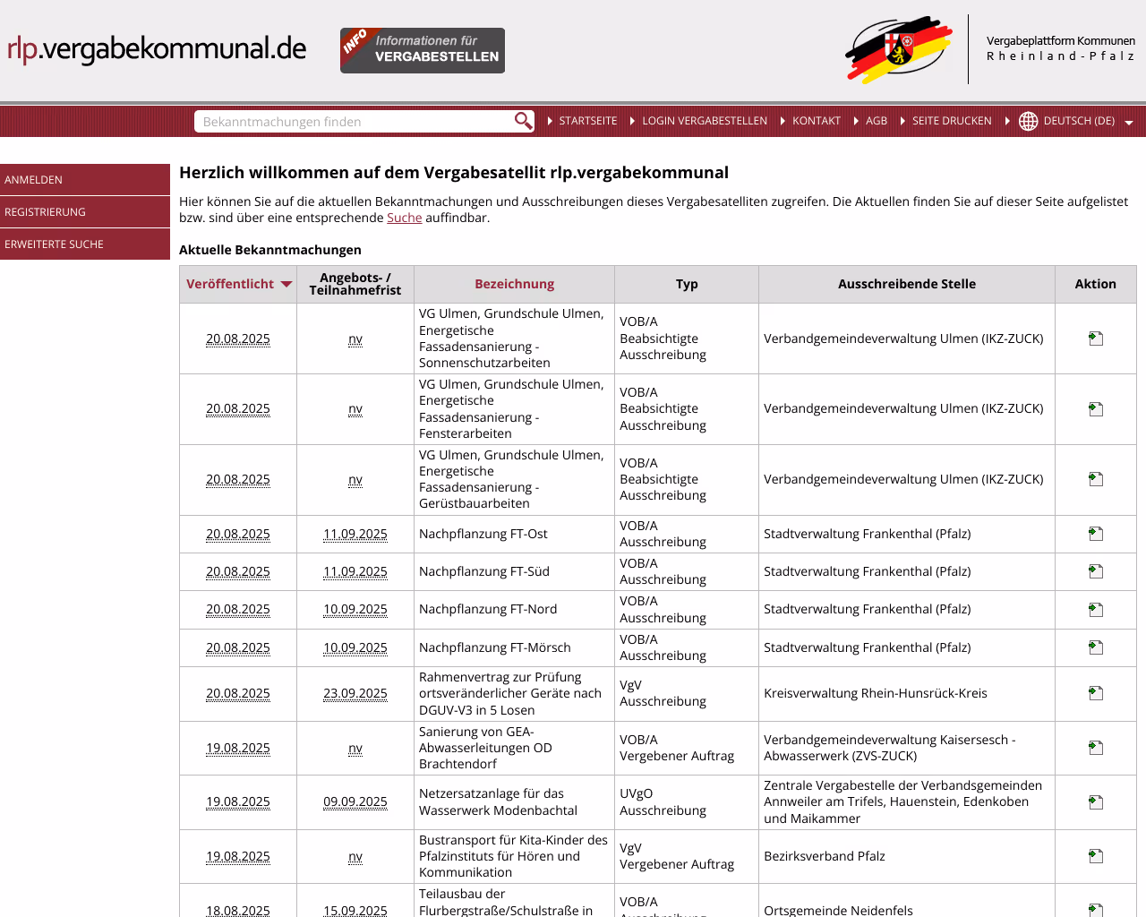 website rlp screenshot