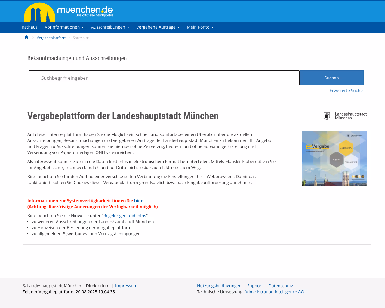 website vergabe screenshot