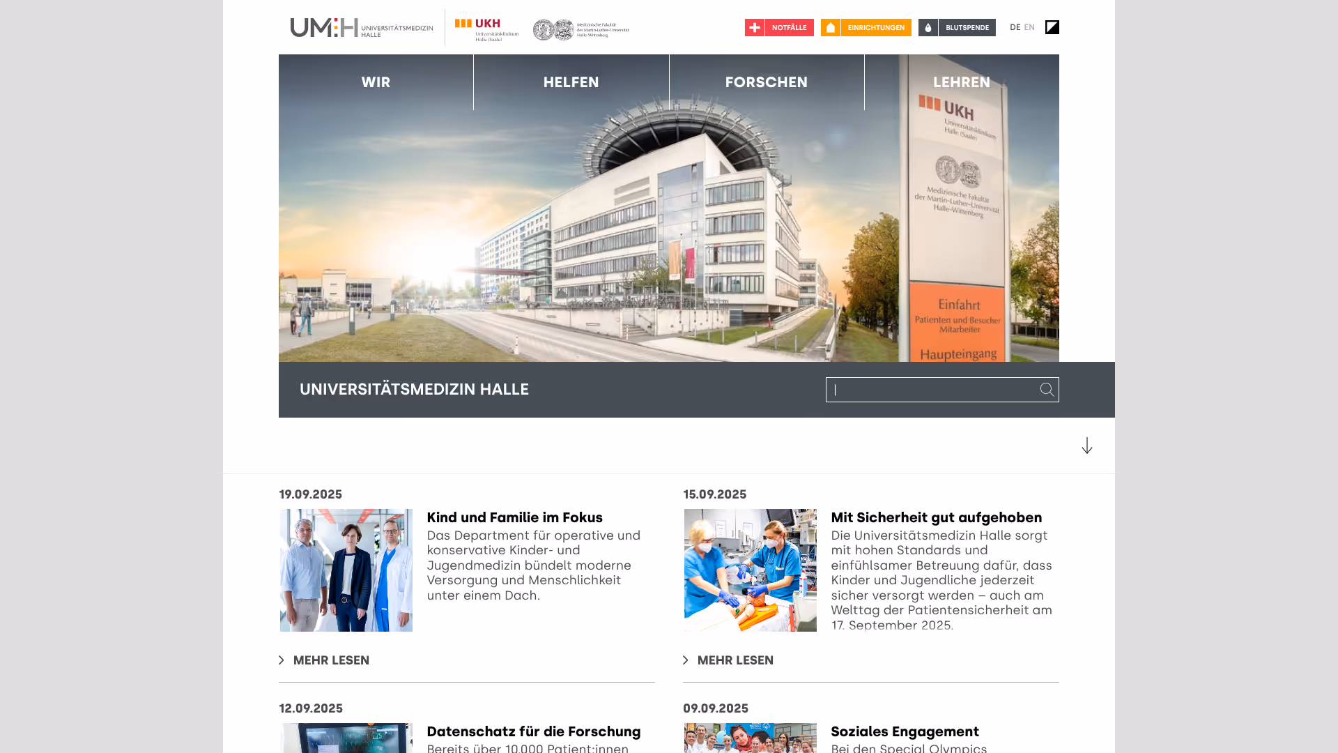 website umh screenshot