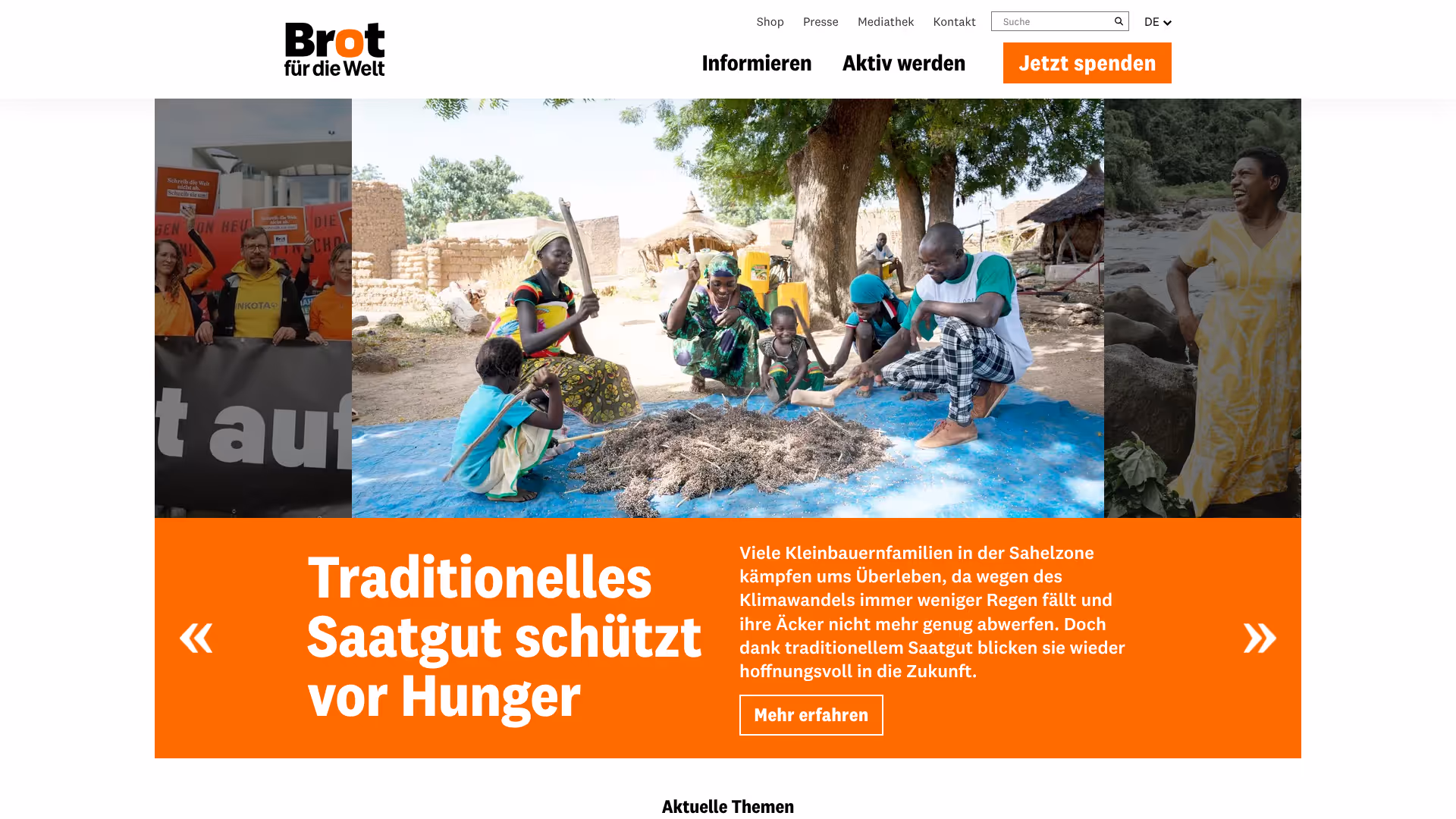 website brot-fuer-die-welt-2023 screenshot