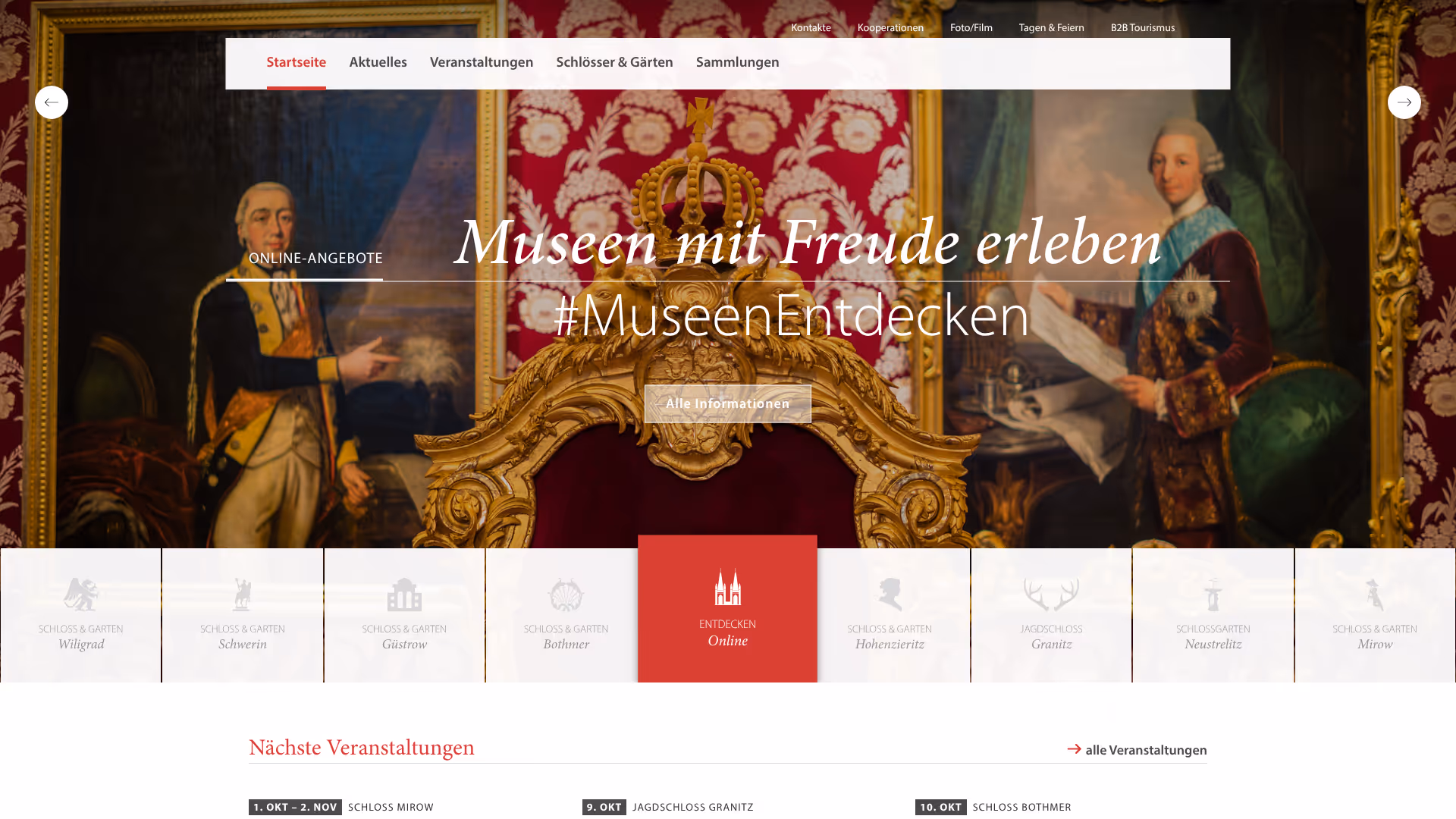 website mv-schloesser screenshot