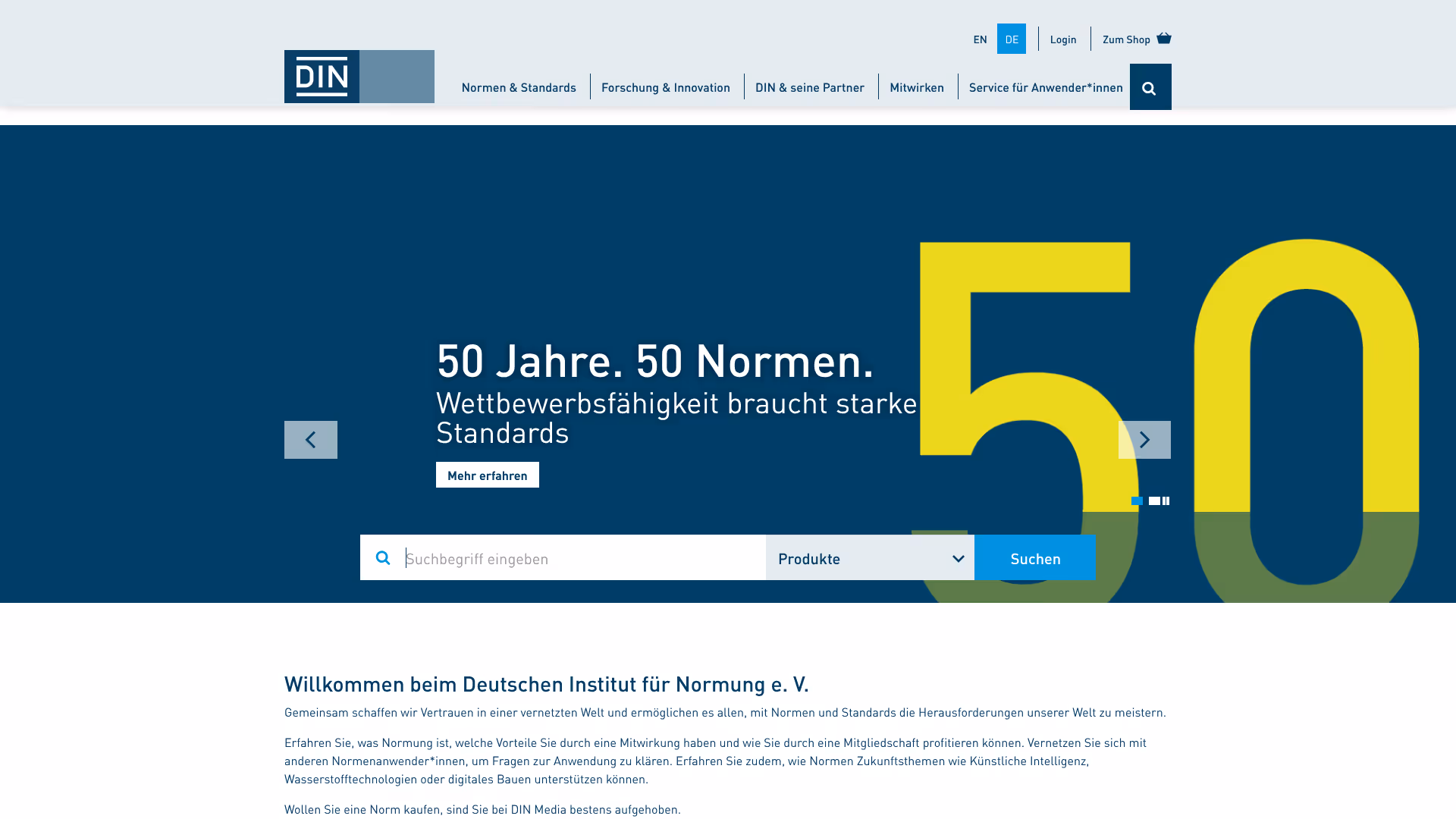 website din screenshot