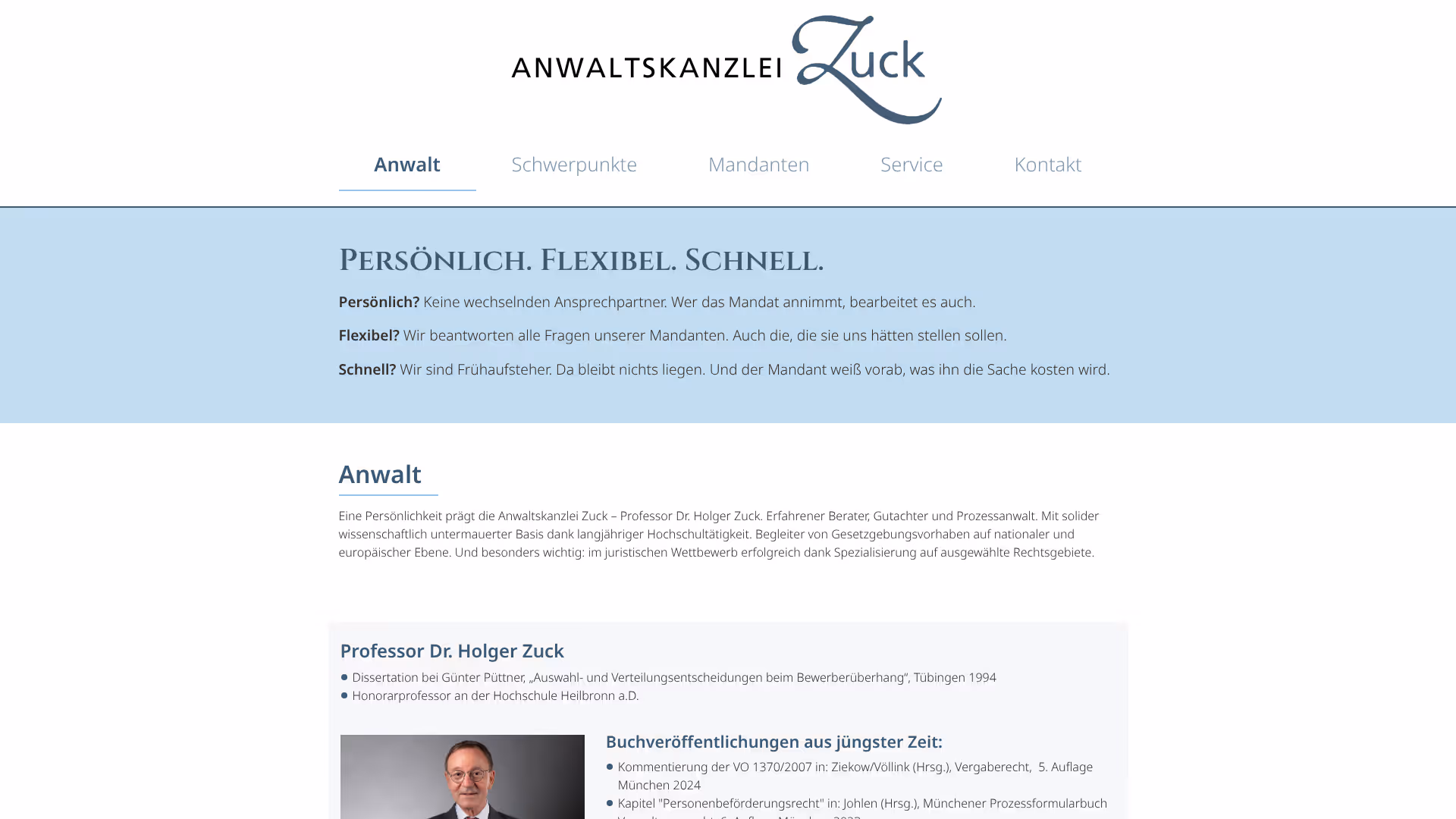 website kanzlei-zuck screenshot