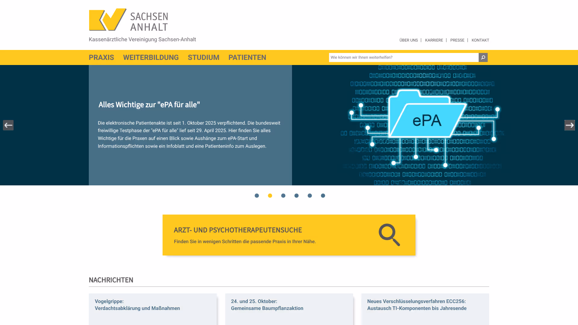website kvsa screenshot