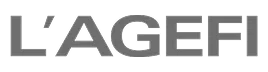 The logo text 'L'AGEFI' in gray on a black background.