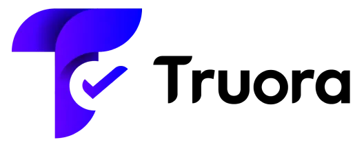 Truora company logo with stylized letter T and checkmark in blue gradient.