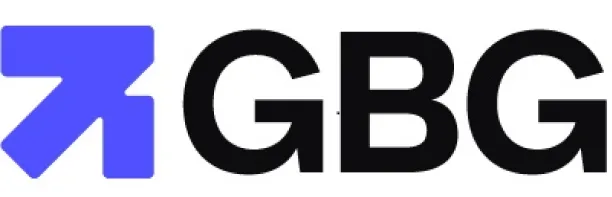 Logo with a blue arrow pointing upward and to the right followed by the black letters GBG.