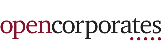 OpenCorporates logo with the word 'open' in red and 'corporates' in black followed by a series of five red dots.