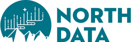 North Data company logo with stylized mountain and data graph design in blue.