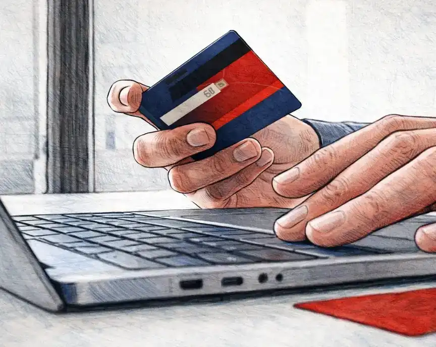 Karta kredytowa przy laptopie – wirtualna karta kredytowa Pejkarta to nowy poziom wygody płatności