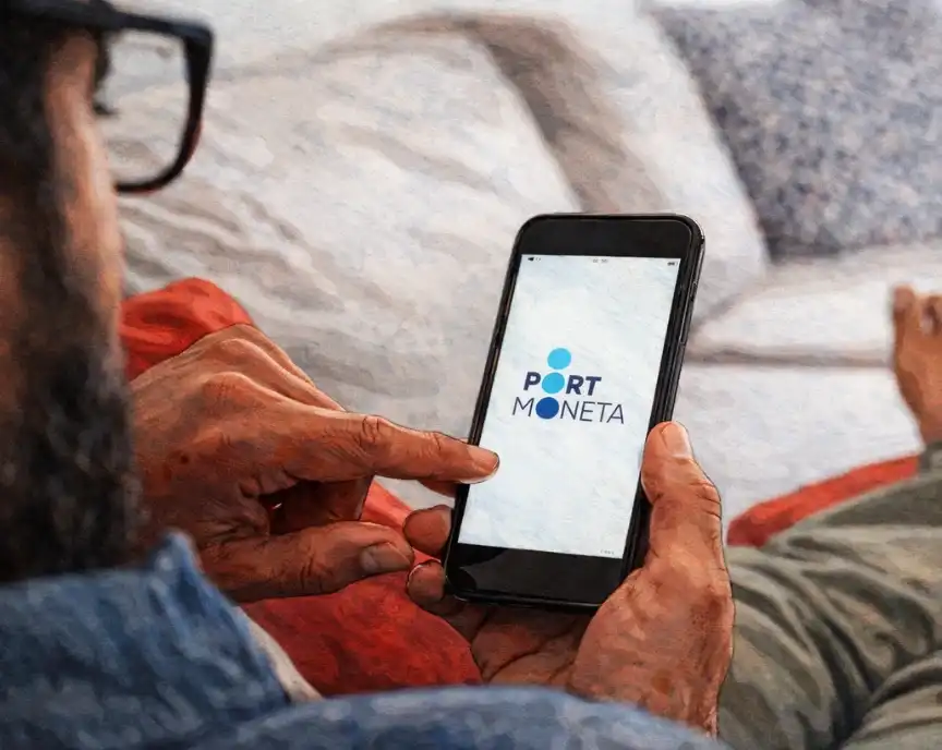 Klient wygodnie obsługujący spłatę zadłużenia w aplikacji Portmoneta