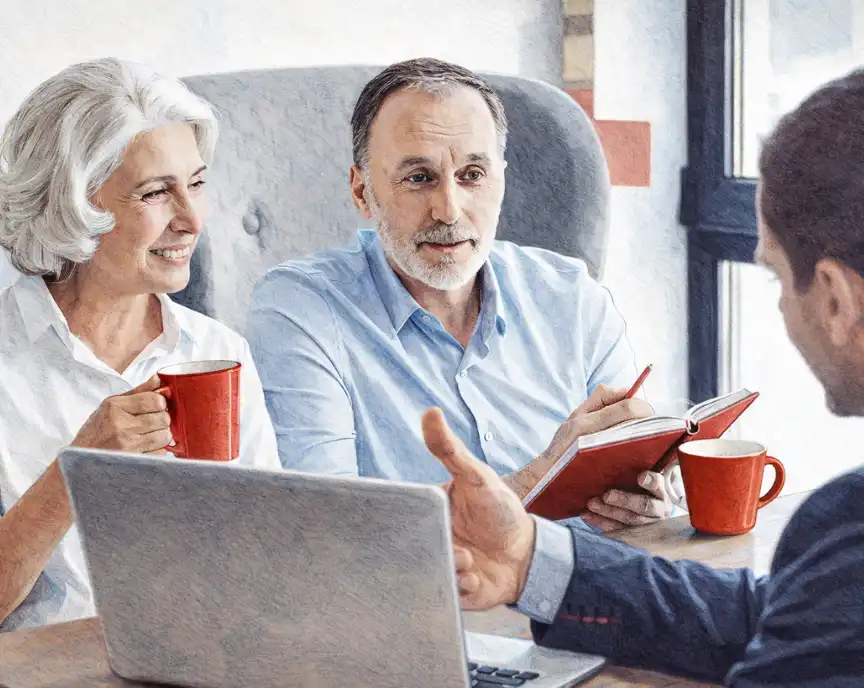 Klienci rozmawiający z doradcą o pożyczce bez BIK