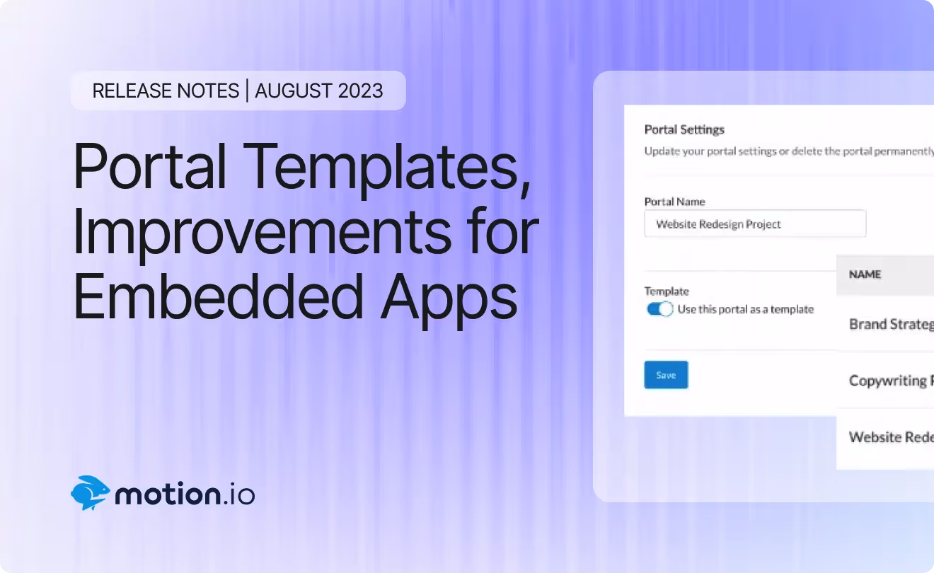 Portal Templates, Improvements for Embedded Apps - August 2023 Release Notes Vol.2
