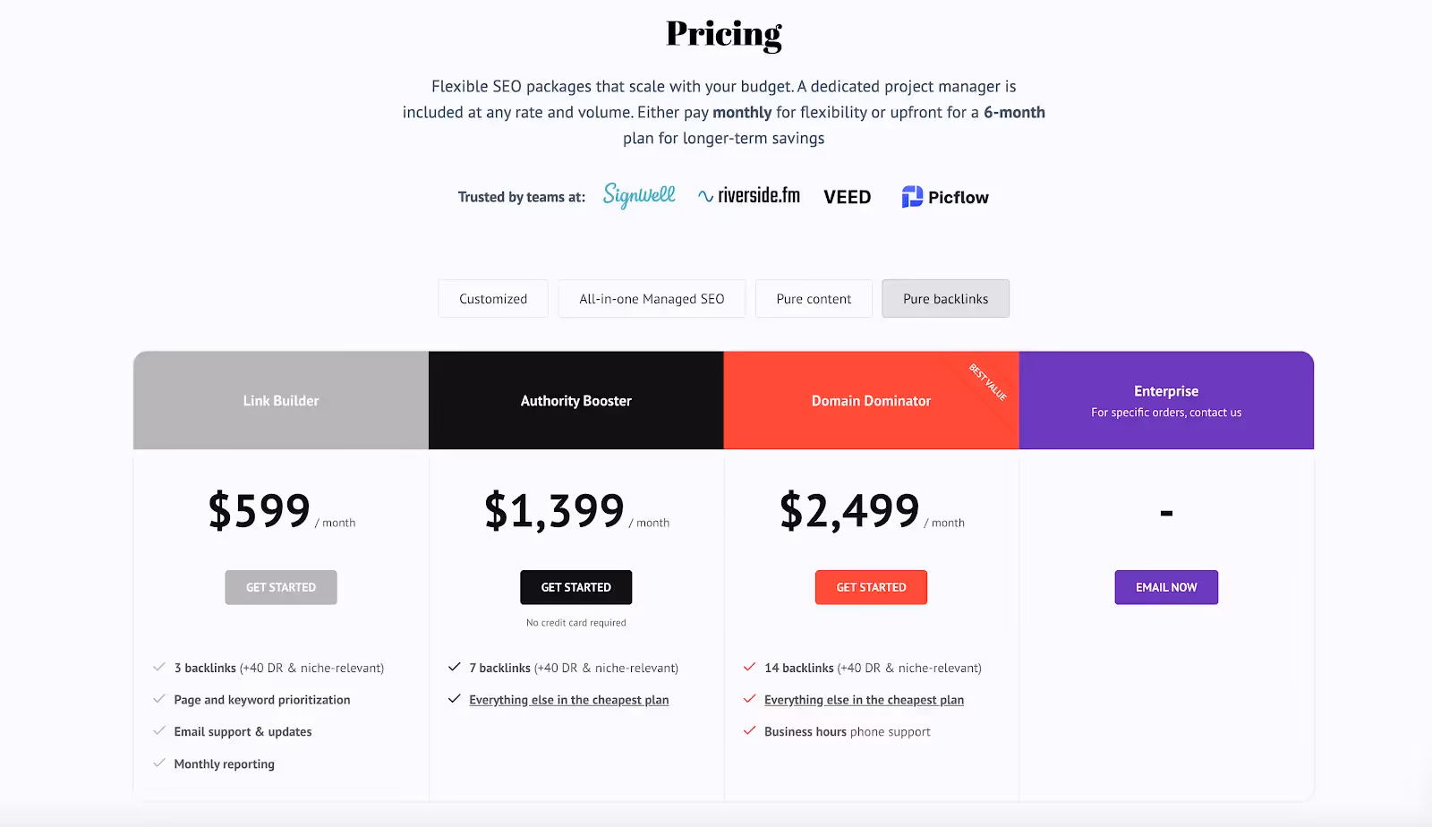 Embarque’s transparent SEO package pricing
