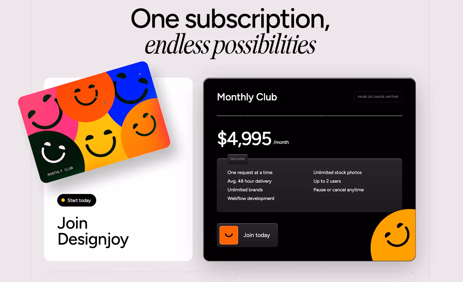 DesignJoy’s pricing page