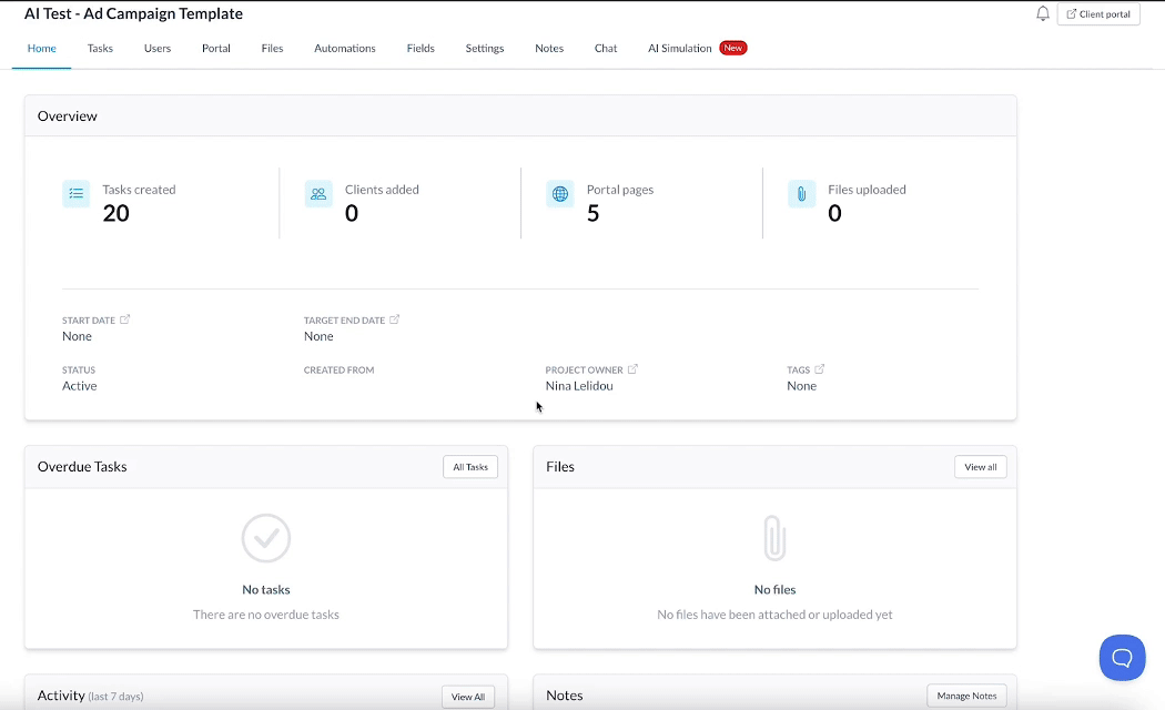 Adding AI Simulated clients in a Motion.io project