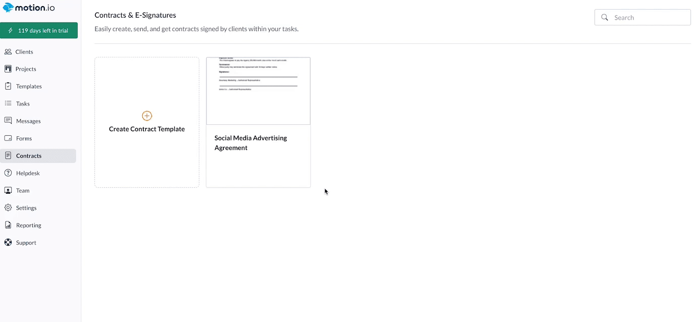 Custom signing order for contracts in Motion.io showing flexible signer sequence