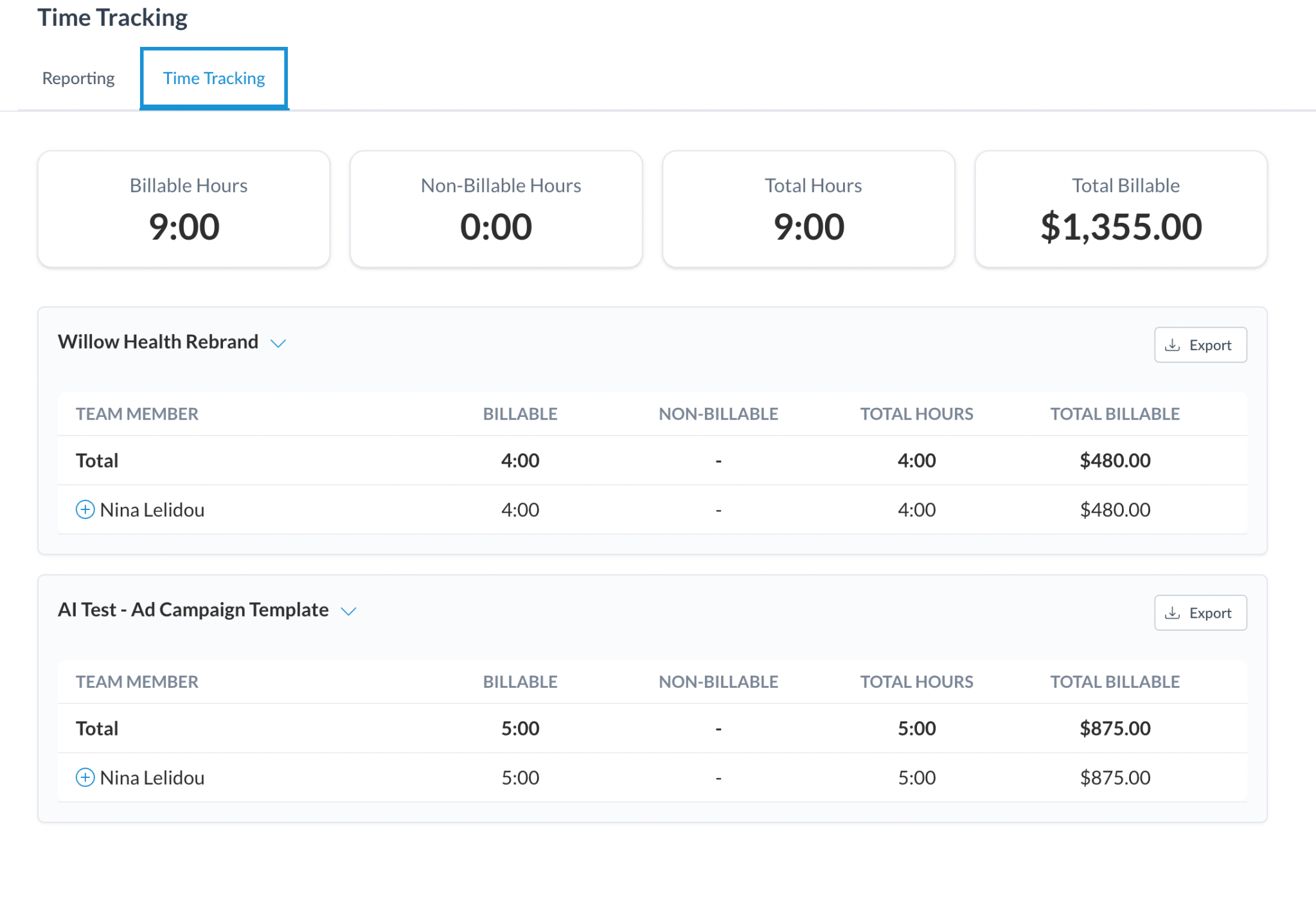 Time tracking reports in LaunchBay