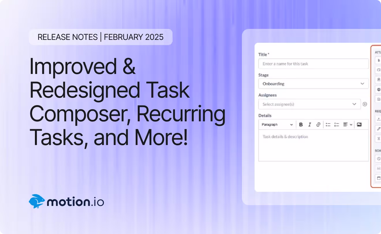 Improved & Redesigned Task Composer, Recurring Tasks, and More! February 2025 Release Notes