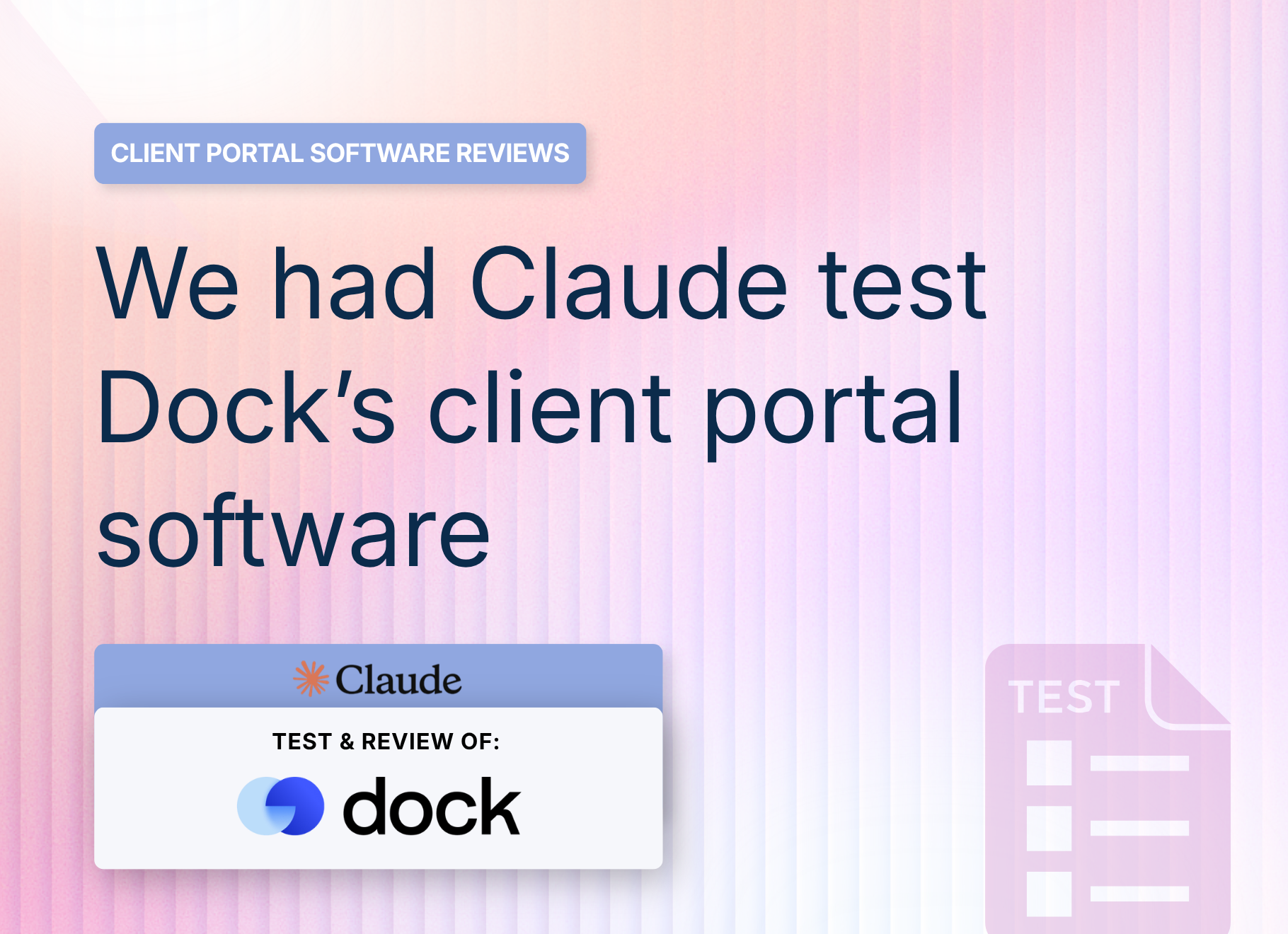 Dock Client Portal Review: We Had Claude Build a Real Agency Onboarding in It