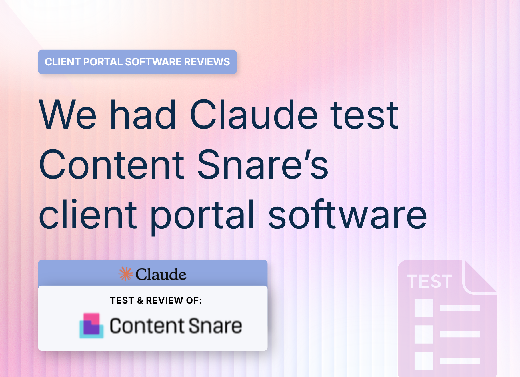 Content Snare Client Portal Review: We Had Claude Build a Real Agency Onboarding in It