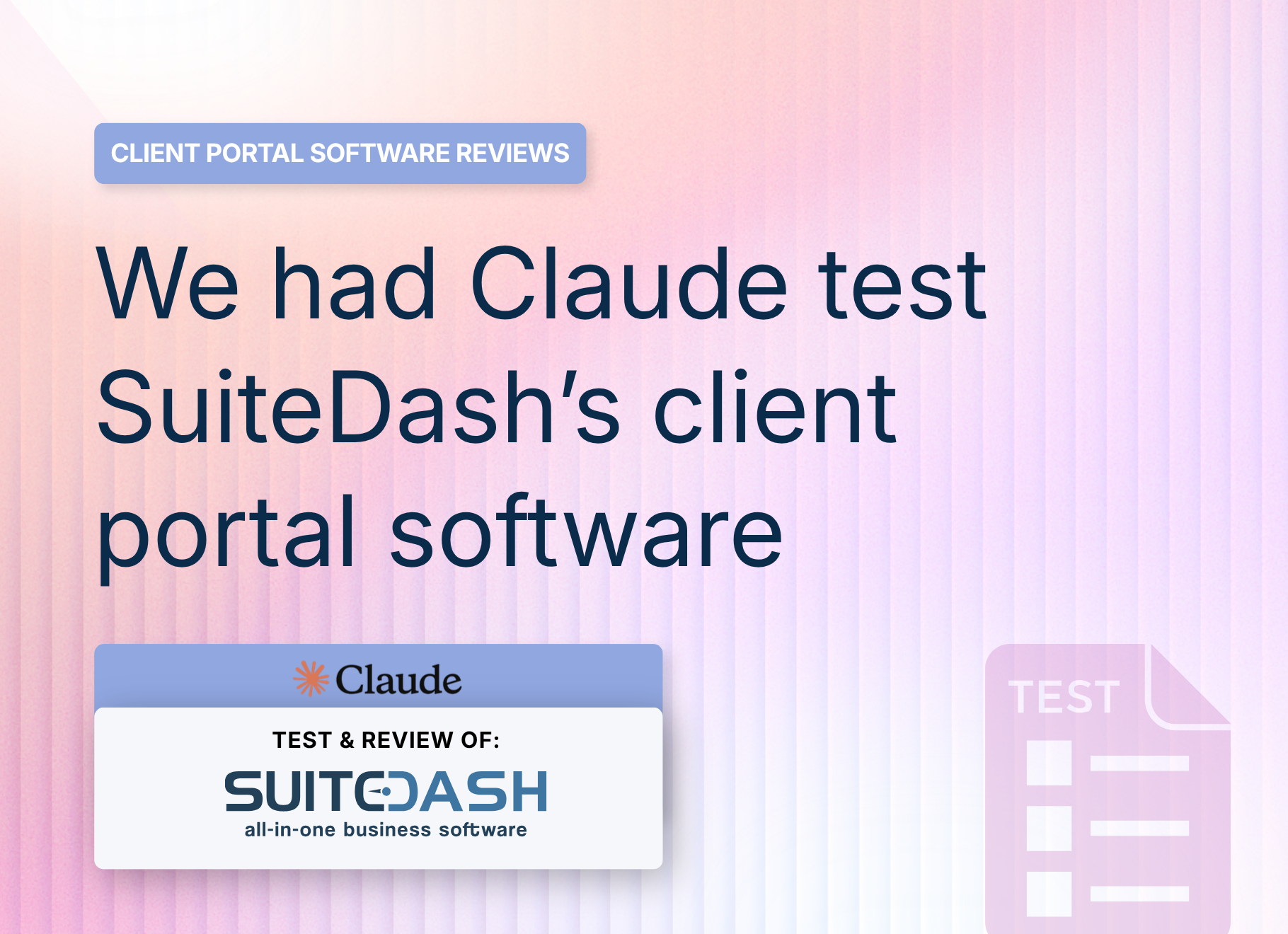 SuiteDash Client Portal Review: We Had Claude Build a Real Agency Onboarding in It