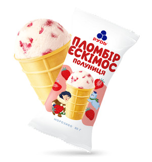 Вафельний стакан "Ескімос" Полуниця